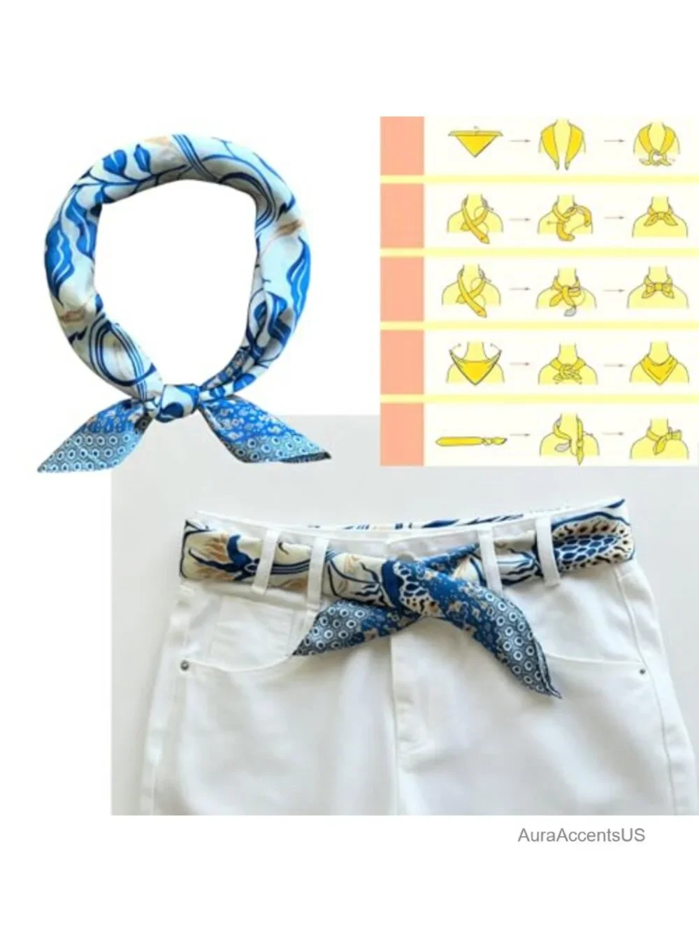 Faux Silk Square Scarf 27.5